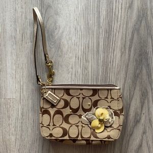 Coach Monogrammed Floral Wristlet